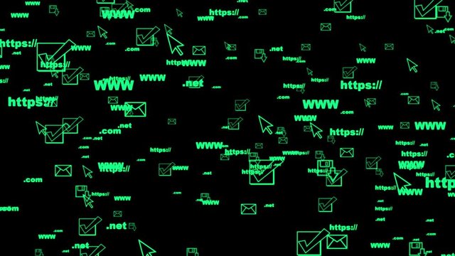 seamless video randomly moving elements of the monitor screen video loop