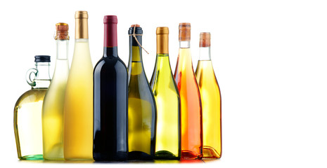 Composition with assorted bottles of wine