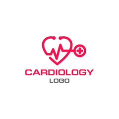 Universal logo for cardiology. The icon for the doctor. Modern logo for medical clinic, vector heart 