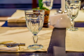 Served tables at cafe