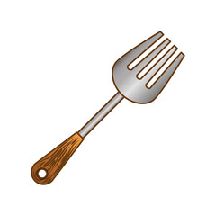 color carving fork icon image, vector illustration