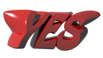 YES funny red on white background