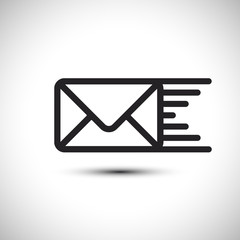 Send Mail Icon. Email Vector Icon. Flat Mail Icon. Vector Illustration.