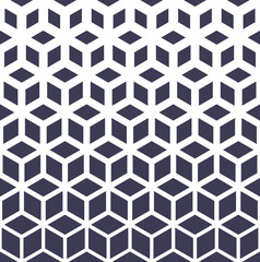 Abstract sacred geometry purple grid halftone cubes pattern