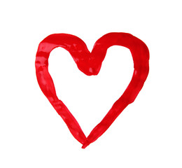 Painted heart on white background