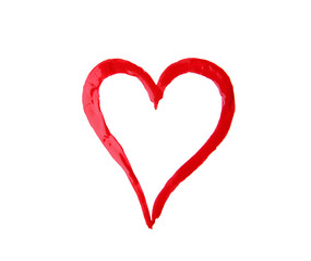 Painted heart on white background