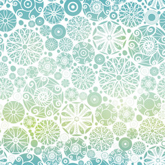 VectorBlue Green Gradient Abstract Doodle Circles Seamless Pattern Background. Great for elegant gold texture fabric, cards, wedding invitations, wallpaper.