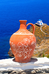 Traditional greek decoration on Sifnos island, Greece