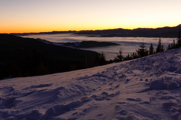 mount Goverla at sunset Mountains Carpathians