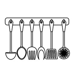 figure rack utensils kitchen icon design, vector illustration