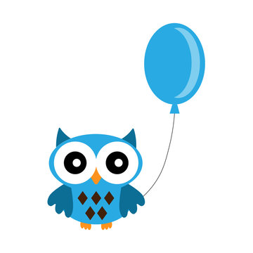 Owl boy with air balloon