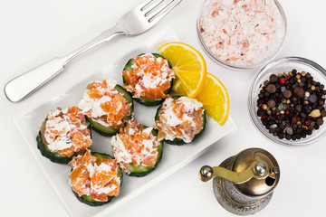 Canapes with salmon