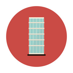 symbol city building line sticker image icon, vector illustration