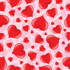 Seamless Pattern with Heart Pink