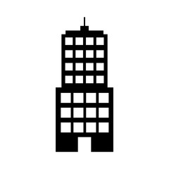 silhouette building line sticker image icon, vector illustration