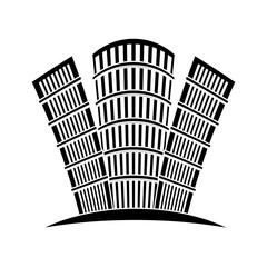 contour buildings line sticker design icon, vector illustration