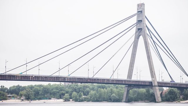 bridge moscow kiev time lapse 4k