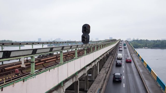 bridge metro kiev time lapse 4k