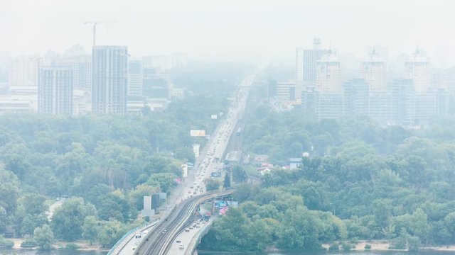 bridge metro kiev time lapse 4k