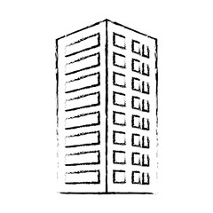 profile city building line sticker image icon, vector illustration