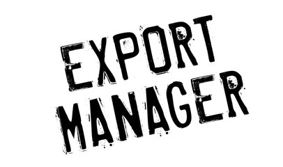 Export Manager rubber stamp. Grunge design with dust scratches. Effects can be easily removed for a clean, crisp look. Color is easily changed.