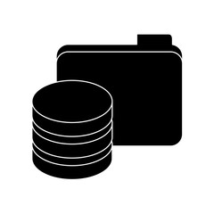 black data center related icon image design, vector illustration