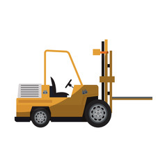 Forklift truck vehicle icon over white background. colorful design. vector illustration