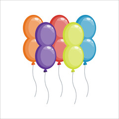 Color glossy balloons vector illustration.