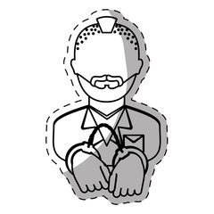 figure arrested man with handcuffs icon, vector illustration