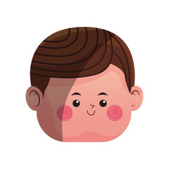 Fototapeta premium kawaii boy icon over white background. colorful design. vector illustration