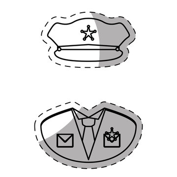figure police uniform icon image, vector illustration