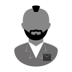 grayscale arrested man icon image, vector illustration