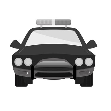 grayscale car police icon image, vector illustration design