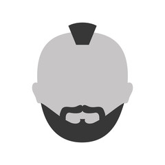 grayscale criminal man face icon, vector illustration image