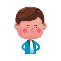 kawaii boy icon over white background. colorful design. vector illustration