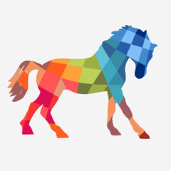 Obraz premium Horse vector geometric shapes