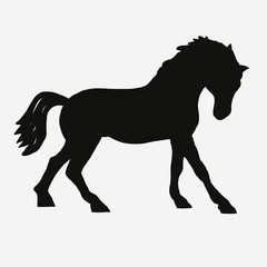 Horse black silhouette vector