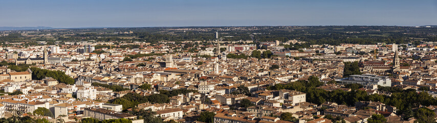Fototapeta na wymiar Aerial panorama of Nimes