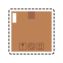 carton box icon over white background. colorful design. vector illustration