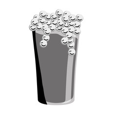 grayscale glass beer icon image design, vector illustration