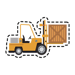forklift truck icon over white background. colorful design. vector illustration