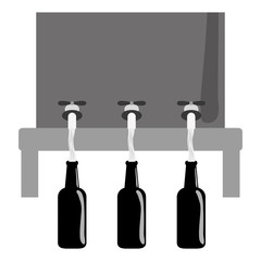 grayscale beer dispensers icon image design, vector illustration