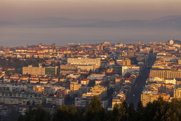 Obraz premium Panorama of Braga at sunrise