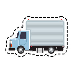 cargo truck icon over white background. colorful design. vector illustration