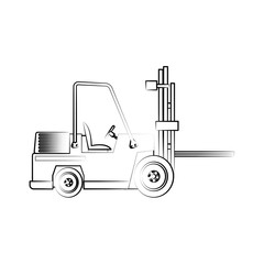 forklift truck icon over white background. vector illustration