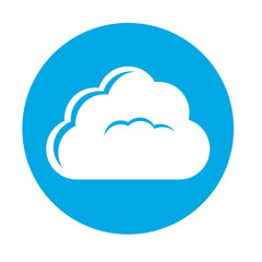 single cloud twon tone button icon image vector illustration design 