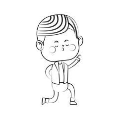 kawaii man icon over white background. vector illustration