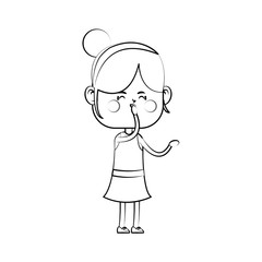 kawaii girl icon over white background.vector illustration