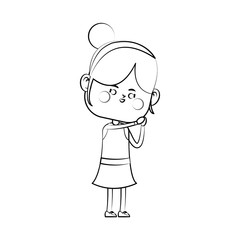 kawaii girl icon over white background.vector illustration