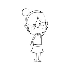 kawaii girl icon over white background.vector illustration